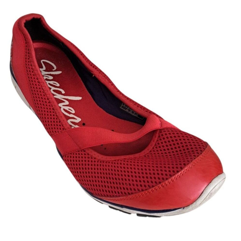 Skechers Women's Red Cleo Knit Comfort Walking Stretch Sz 9